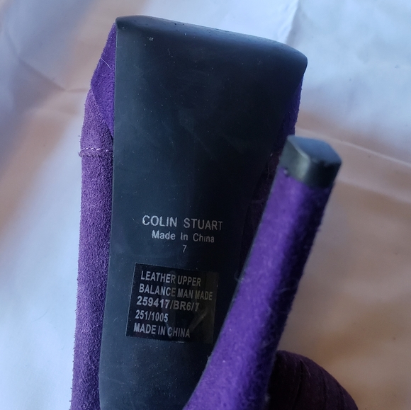 Purple suede zip back ankle heel/booties 7 - Picture 4 of 4